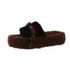 2025 New Autumn and Winter High-end Lamb Wool Thick-soled Wool Slippers for Women To Wear Super-hot Home Warm Cotton Slippers