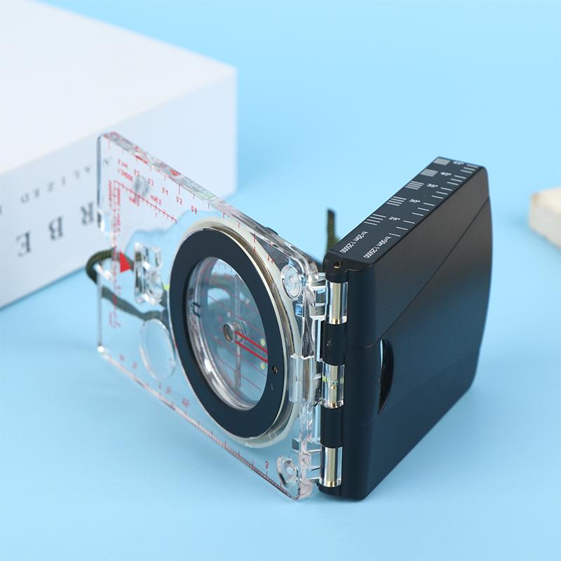 Adjustable Aiming Compass Mirror With Declination-Base Plate Navigation Orienteering Led Light Hiking Map Read Backpacking