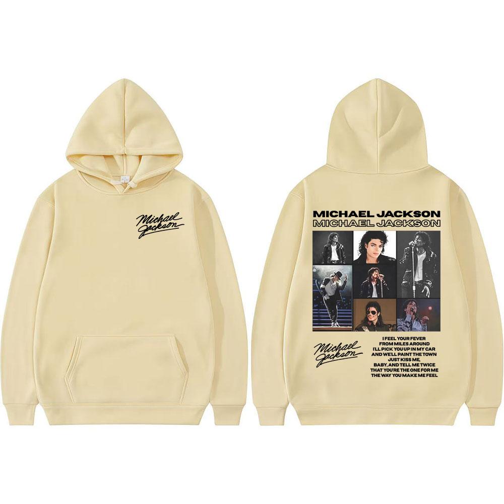 Re del Pop Michael Jackson Felpe con Cappuccio Retro da Tour Abbigliamento da Uomo Felpe con Cappuccio Pullover Stile Hip Hop Harajuku