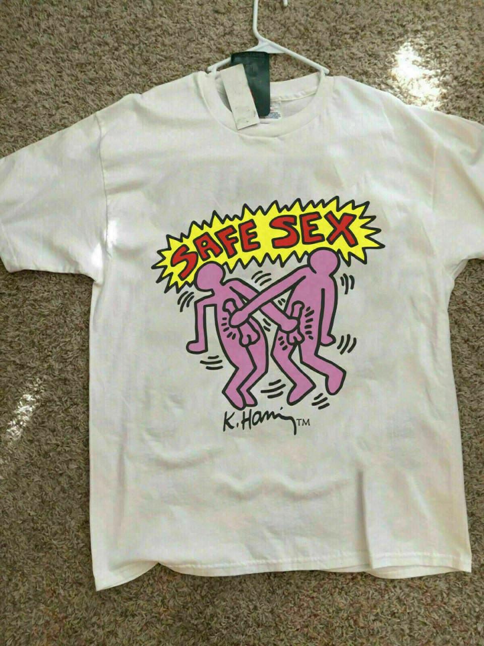 Vintage shirt Keith Haring AIDS SAFE SEX Day tshirt M