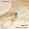 European and American retro natural stone turquoise stainless steel ring does not fade, plated with real gold ins trendy hand jewelry