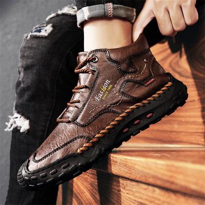 Winter Thick-soled Men's Martin Boots Fashion Snow Boots Casual Leather Men's Boots Warm Short Boots