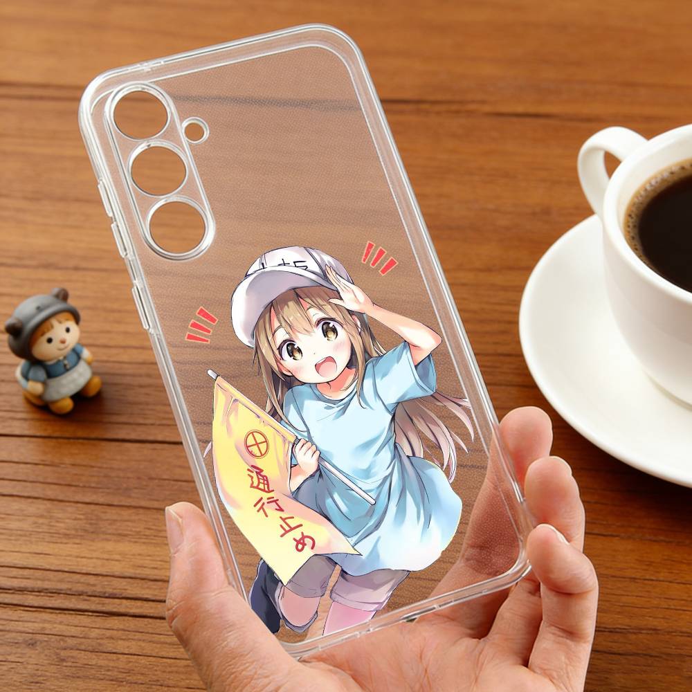Manga C-Cells at Work phone Case For Samsung S30,23,21,22,20, FE lite,S10,9,8,7 PIus Note20ultra Soft Transparent Samsung S21