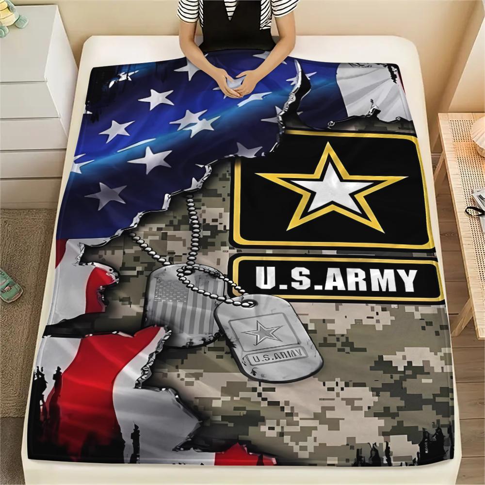 1PC US Air Force Recruiting Print Flannel Blanket, High quality All Seasons, Home Decor, Warmth and Comfort, Perfect for Christmas Gifts