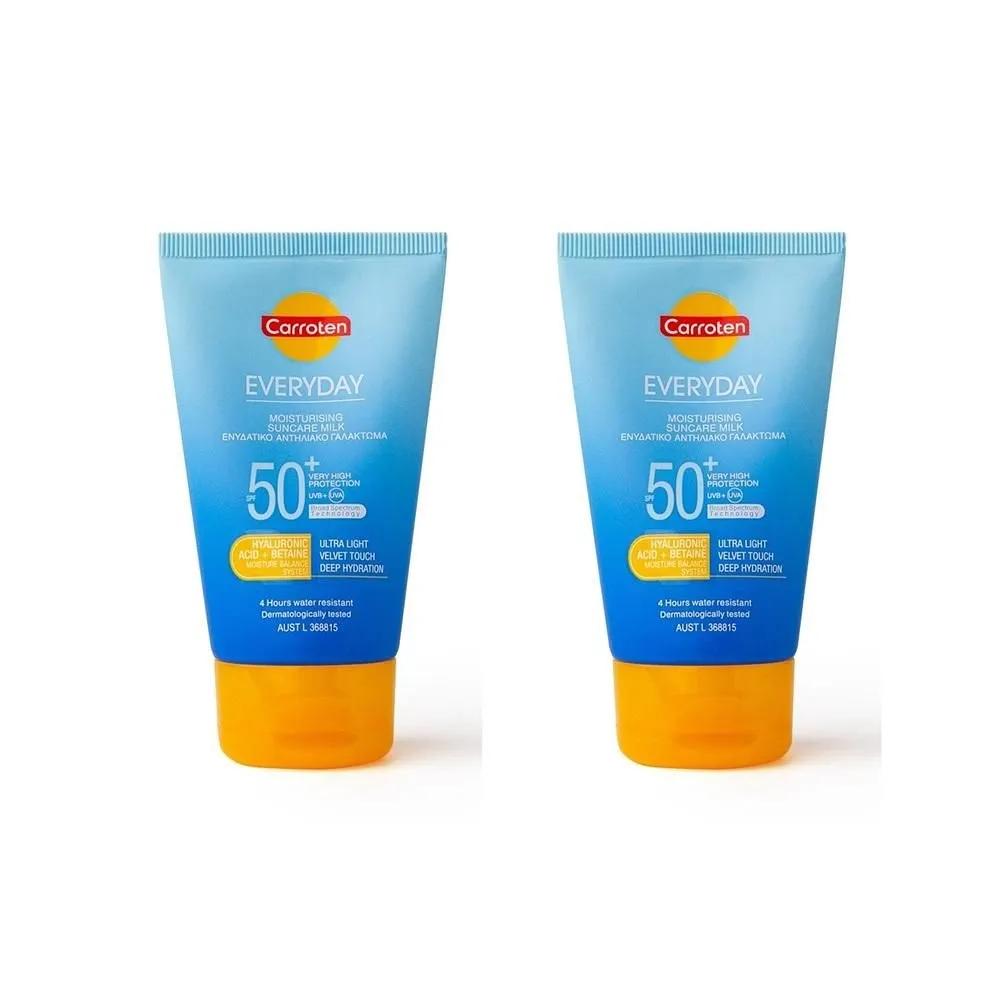 Carroten Sun Care Cream Milk 60ml 2-Pack SPF50+ Everyday SPF50+ Moisturizing Suncare Milk 60ml