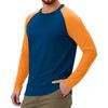 Men's Contrast Color Raglan Long Sleeve Sports Top