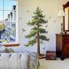 Watercolor Pine Tree, Bird, Bedroom, Study, Living Room Background Wall Decoration Stickers