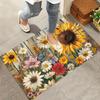 1Pcs Sunflower Floret Pattern Floor Mat Modern Kitchen polyester Rug Non-Slip Colorful Indoor Carpet, For Home Bathroom Bedroom Living Room Decor