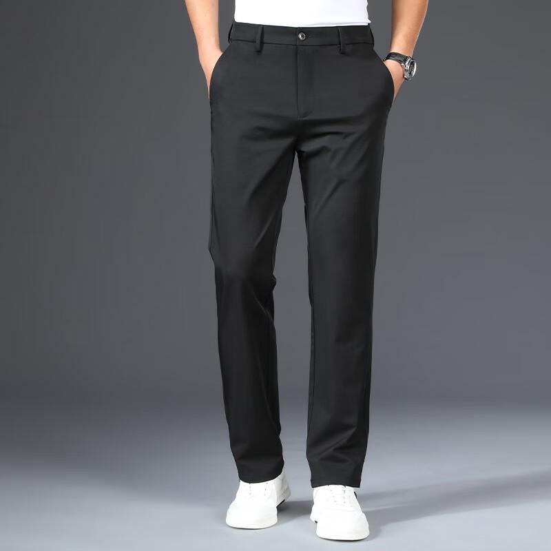 Fengmao Pánské lyocellové volné kalhoty s rovnými nohavicemi odolné proti pomačkání FMMY2103