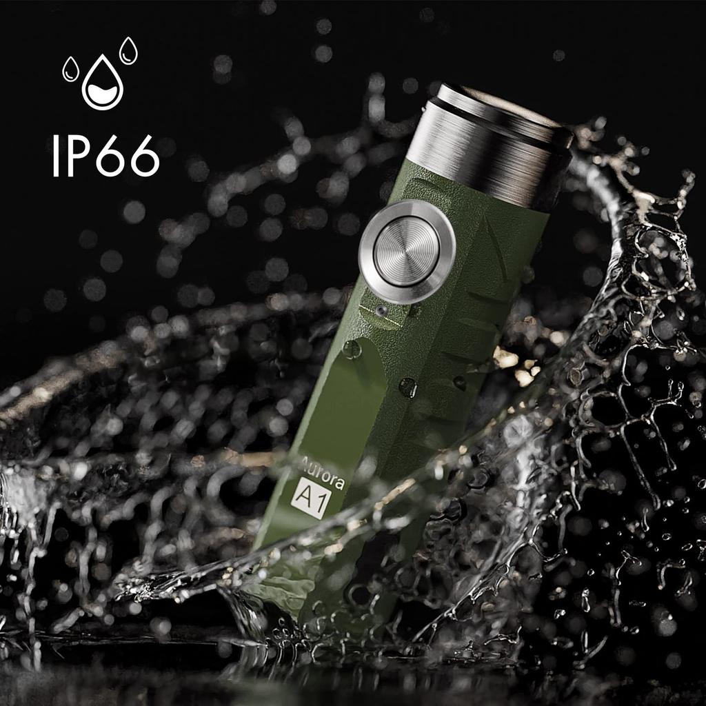 RovyVon Aurora A1 Keyring 650 Lumens Outdoor EDC Mini Rechargeable LED Everyday Portable Torch Flashlight, Ultra-Bright Flashlight, (Military Green)