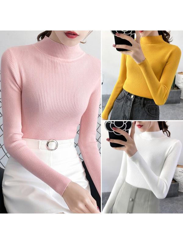 

Женские водолазки, однотонные зимние футболки, толстовки с длинными рукавами