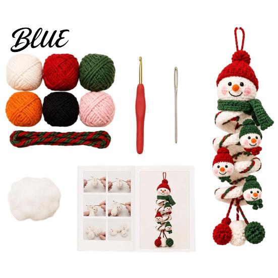Seasonal Crochet Crafting Projects Spiral Ornament DIY Kit for Adults Beginners Christmas Craft Set Handmade Holiday Decorations with Yarn,