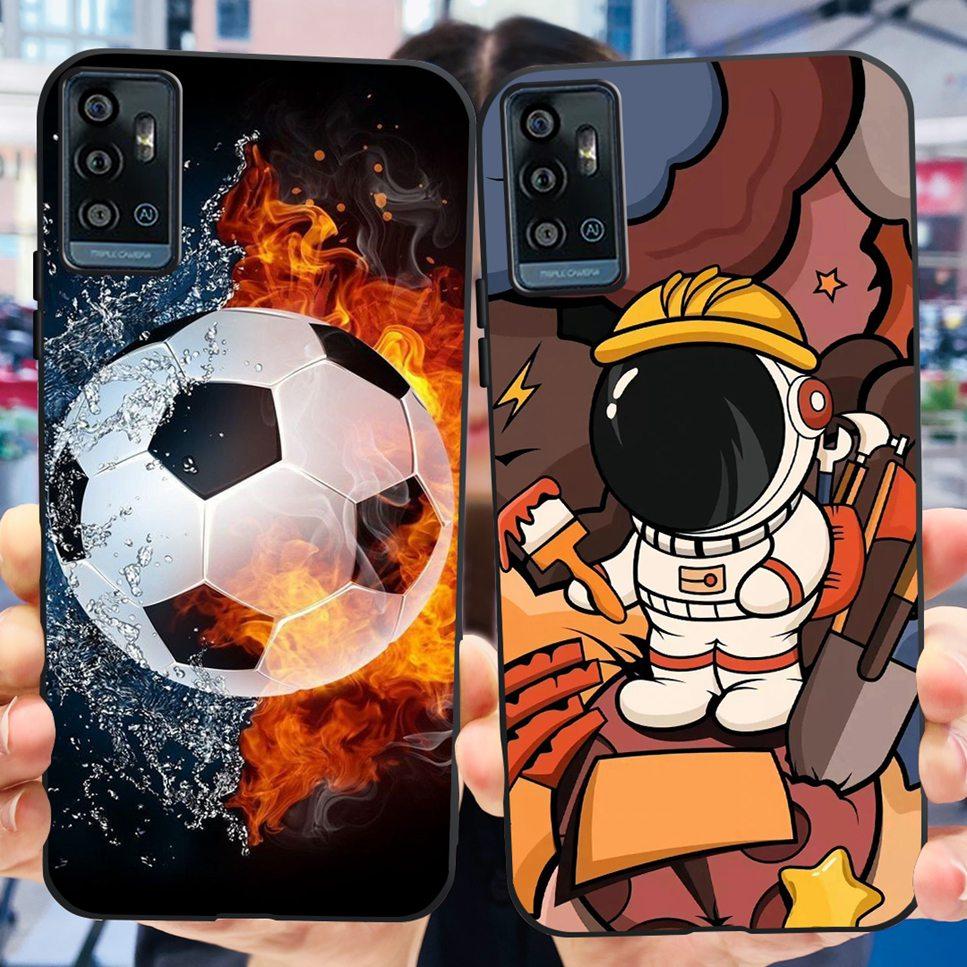 For ZTE Blade A71 6.52" Case Cartoon Dinosaur Football TPU Soft Silicone Cover For ZTE Blade A71 2021 A7030 Phone Cases Fundas
