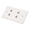 Ethernet Wall Plate 4 Port Cat6 Space Saving Good Fixation Internet Wall Plate with Screws for Home Office