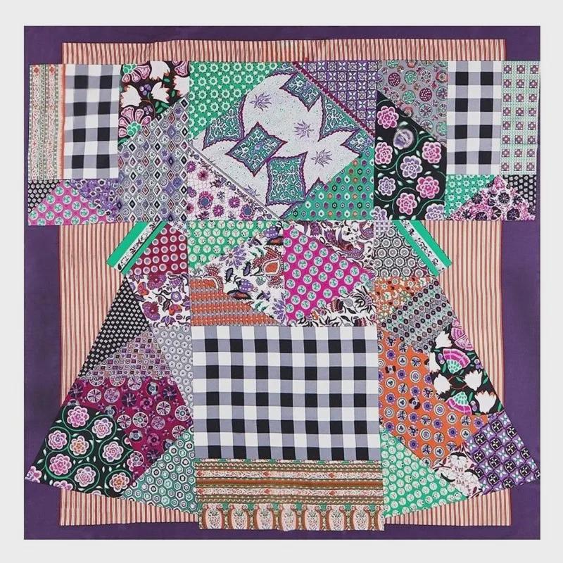 "New European and American Jungle Floral Bird Print 130cm Silk Twill Satin Square Scarf Shawl"