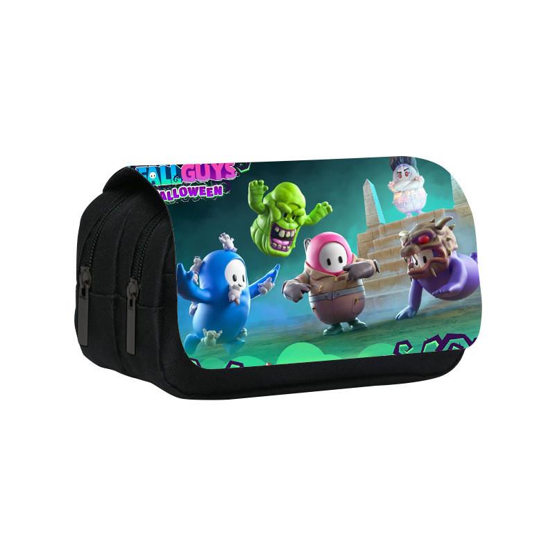 Fall Guys Pencil Case Double Layer Cartoon Stationery Bag For Students And Kids