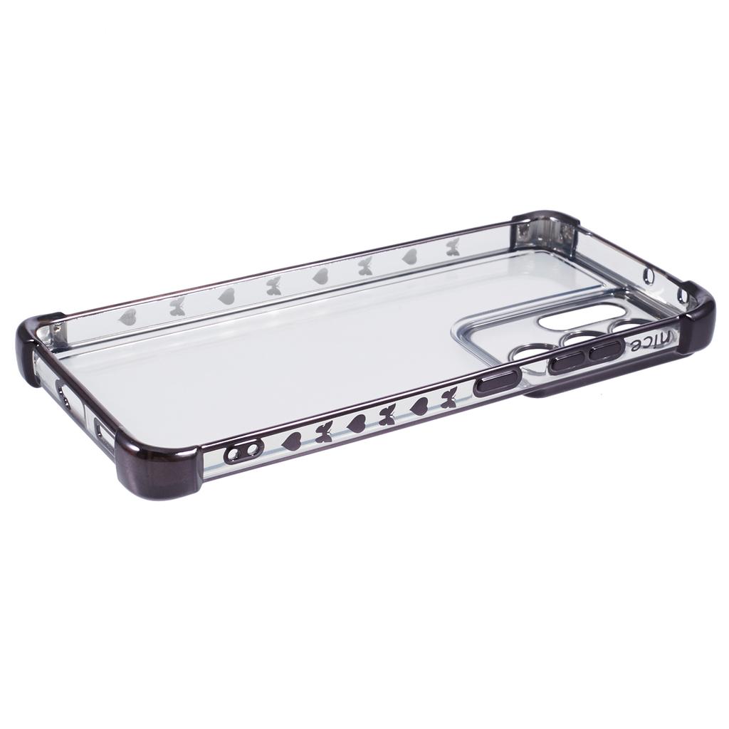 For Samsung Galaxy S21 Ultra 5G Clear Case TPU Back Phone Cover Electroplating Love Heart