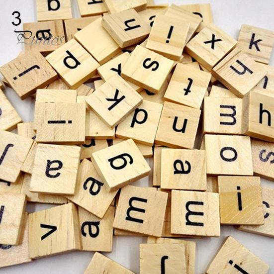 100 шт. деревянные плитки с алфавитом — фото 4
