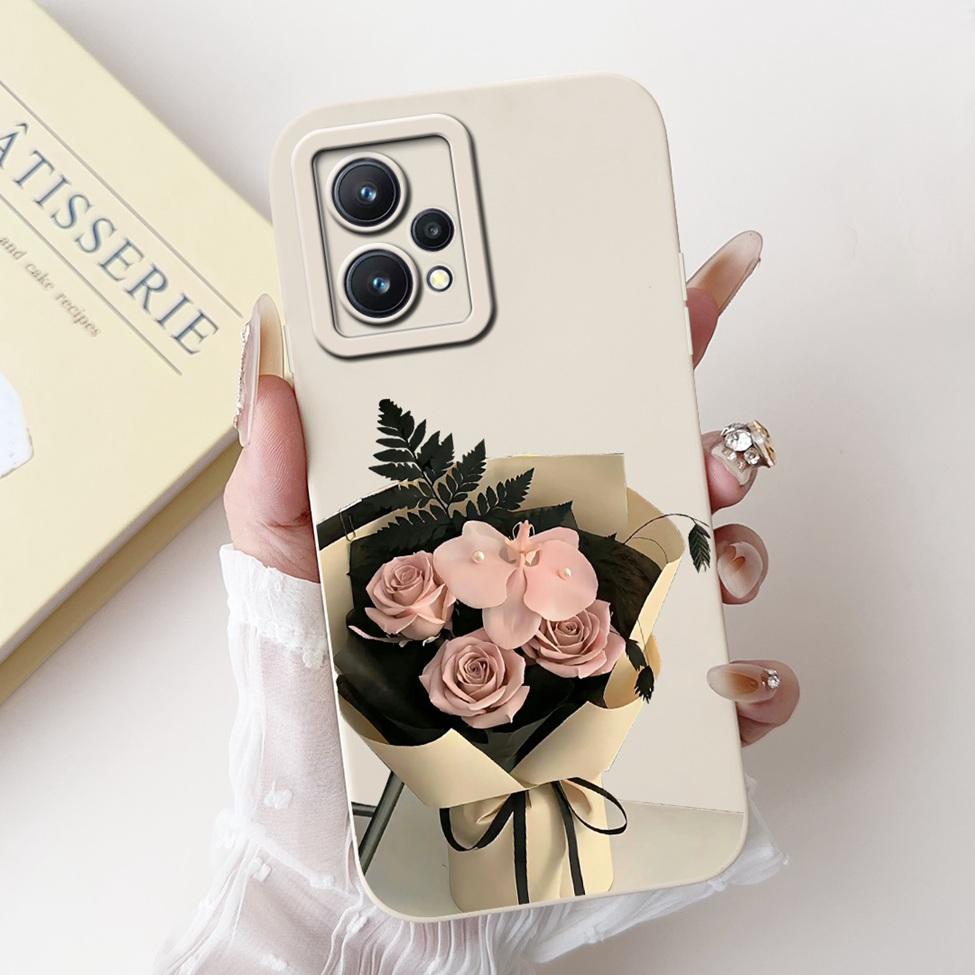 For Realme 9 4G Case RMX3521 Silicone Cute Cat Fashion Butterfly Flower Love Painted Shockproof Cover For Realme 9 4G Phone Case
