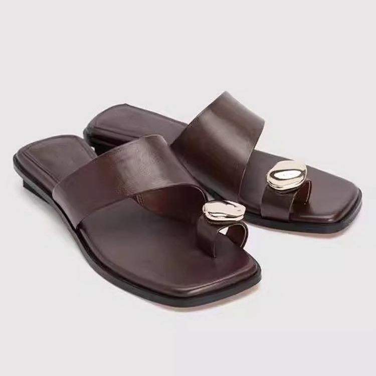 Fashion Women Slippers 2025 Summer Fashion Ladies Open Toed Sandals Flip Flops Solid Color Beach Slippers Slides Women Zapatos De Mujer