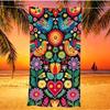 Mexikanischer Ethnischer Stil Strandtuch Buntes Blumen-Kaktus-Drucktuch Böhmisches Sommer Schnelltrocknendes Handtuch für Sommerurlaub Strand