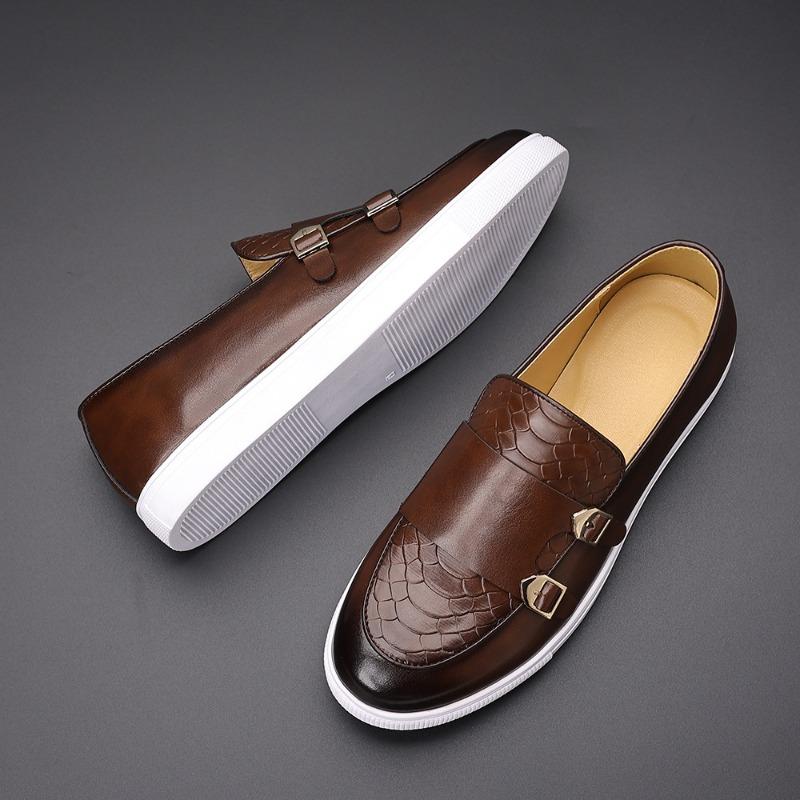 45 large size 46 men's shoes fashion casual leather shoes men's shoes men's white bottom loafers