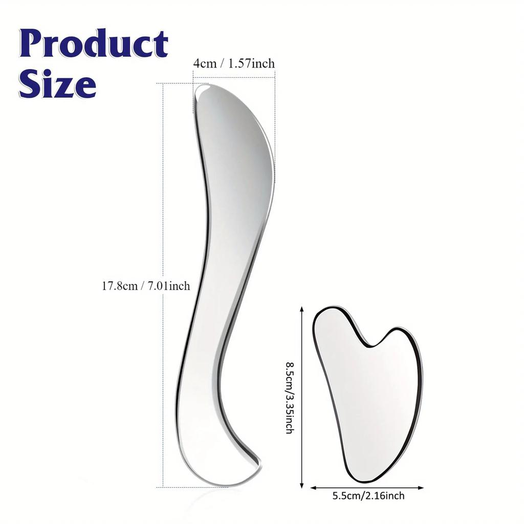 Edelstahl Gua Sha Muskel Schaber Werkzeug, Myofasziale Schabewerkzeuge, Lymphdrainage Massagegerät, Weichgewebe Massage Werkzeug