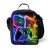 Alça de Ombro para Gamepad Bolsa de Almoço para Meninos e Meninas Melhores Presentes Desenho Animado Plano 2D Lancheira Escolar Bolsa para Piquenique ao Ar Livre para Crianças