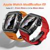 Men Case Strap for Apple Watch Series 8 7 41mm 45mm Rubber Sport Band for iWatch 6 5 4 SE 40 44mm Luxury Metal Modification Kit