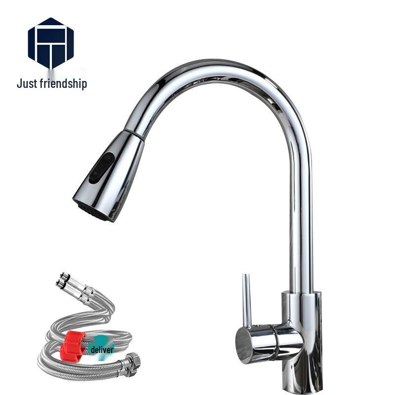 Zhenqiyi 304 Stainless Steel Pull-Out Kitchen Faucet