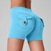 Women's High Waist Peach Butt Yoga Shorts with Pocket - Quick-Dry, High Elastic Fitness Running Pants