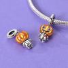 Original Copper Halloween Charm Bead Pendant Skeleton Witch Bat Pumpkin Charm Fit Bracelet Halloween Jewelry Gift