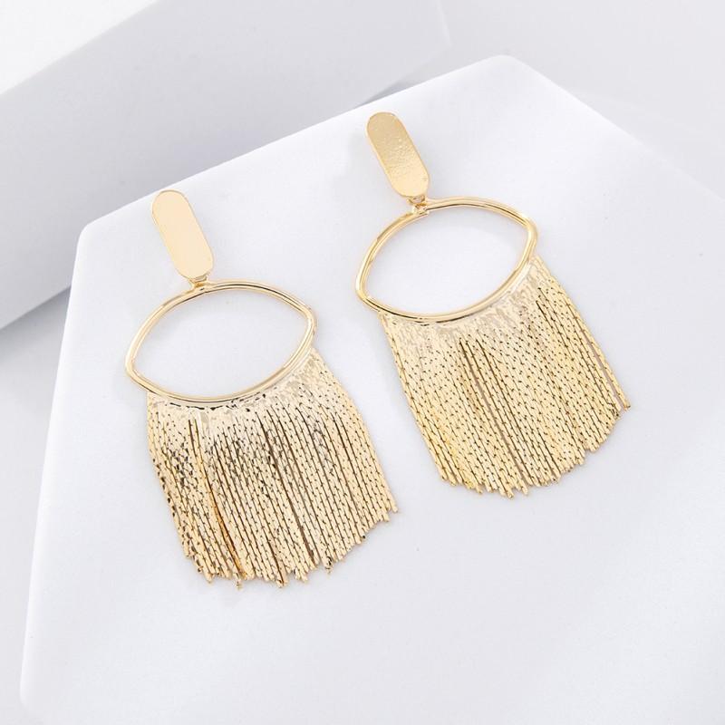 Personalized Geometric Chain Tassel Dangle Earrings for Women Ladies Europea and America Fashionable Drop Earrings Jewelry Gifts