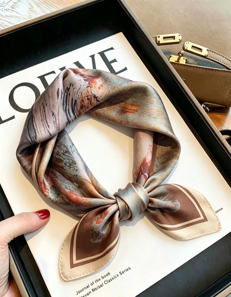 [111 mulberry silk] Bonas women's silk small square scarf silk scarf 11 new autumn and winter gift mother small scarf