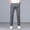 Summer mulberry silk high elastic casual pants youth versatile straight slim casual pants men's thin comfortable casual pants men's