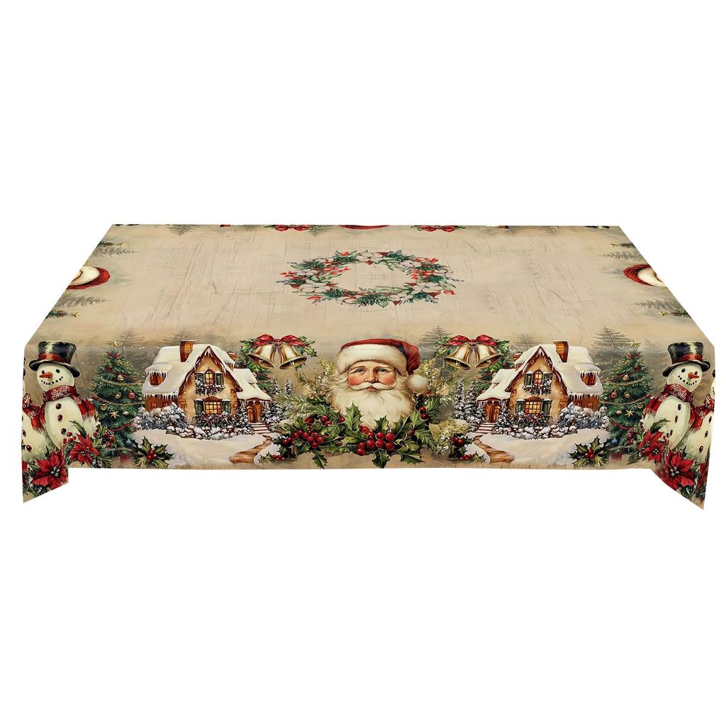 Weihnachten Kurzer Plüsch Rechteckiger Tischdecke,Staubdichte Weihnachts-Tischdecke,Wohnzimmer Dekorative Tischdecke,Party Dekorationen