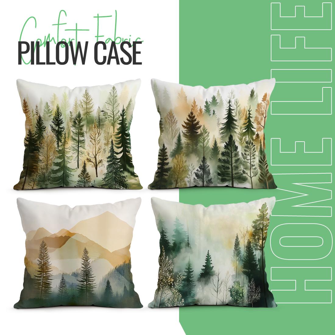 Tinika Chen Unisex Mountains Rivers Forests Pillowcase Printed Polyester 45X45cm Throw Pillowcover Decorative Sofa Cushion Pillowslip Home Decor