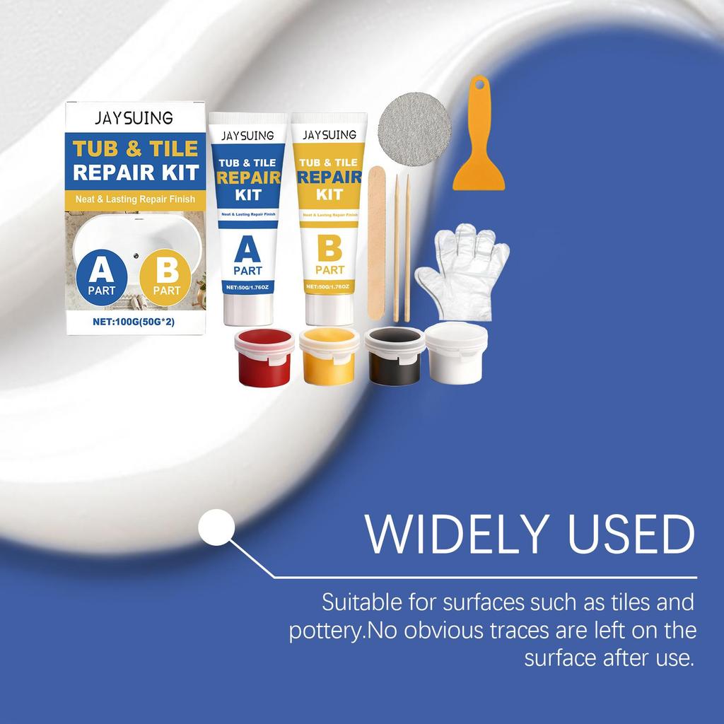 Jaysuing Tile Repair Paste Toilet Marble Floor Tile Pit Repair Crack Patching Hole Bonding Paste