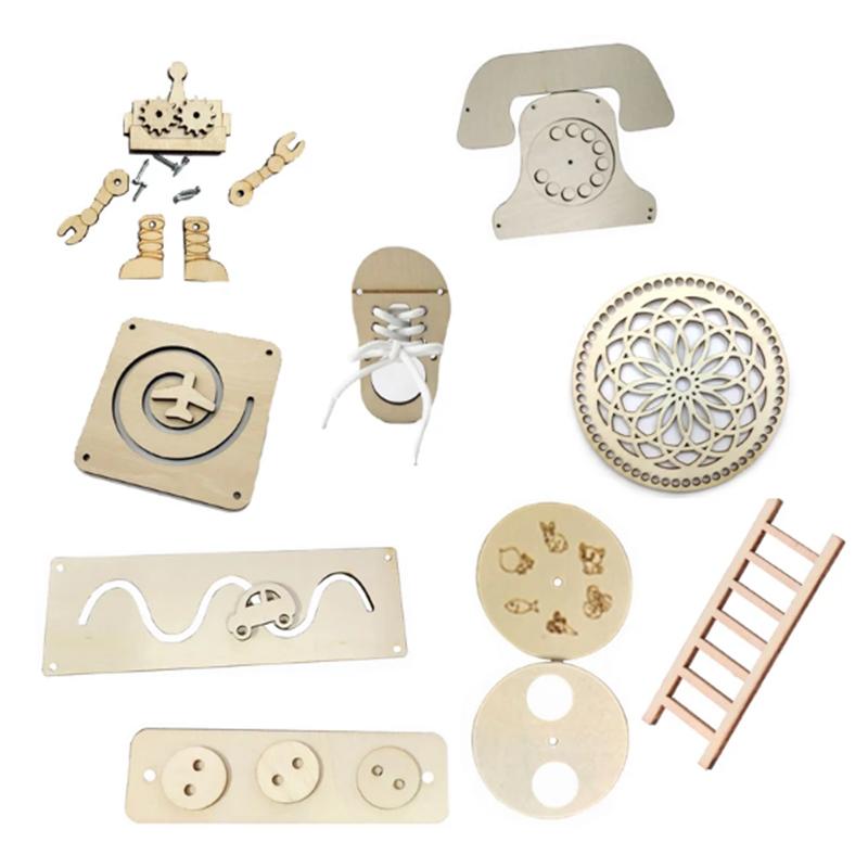Children's Activities Montessori Early Education Puzzle Matching Wooden Handicraft Busy Board Accessories DIY Toys