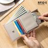 New Leather Ultra-thin Short Wallet Multi-functional Two-fold Wallet First Layer Leather Cowhide Light Luxury Card Bag Change Bag Female