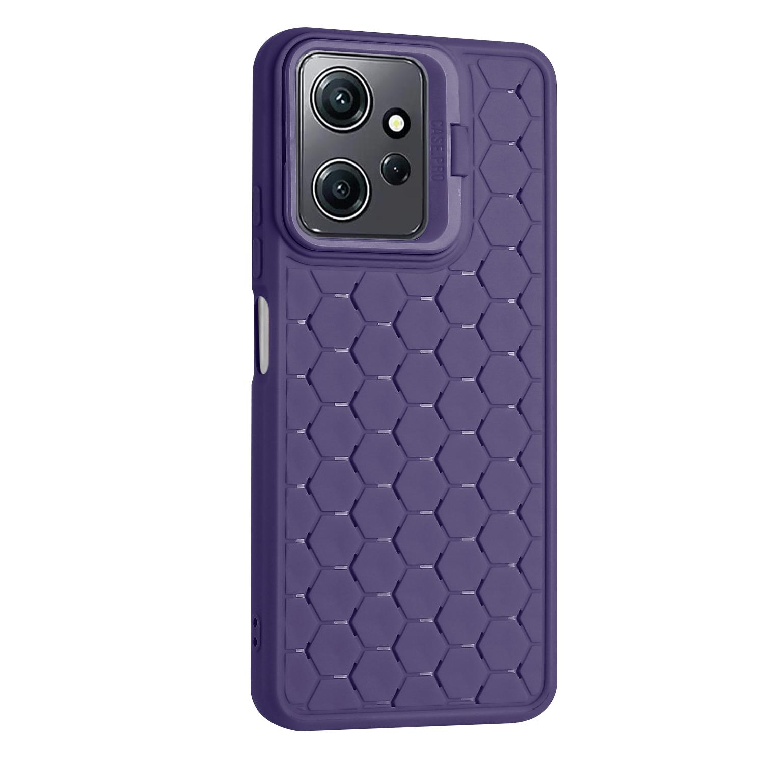 

For Xiaomi Redmi Note 12 4G Case Heat Dissipation Kickstand TPU Phone Cover Purple