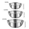 Set of 3 Practical Stainless Steel Food Storage Bowls Mixing Bowl with Graduated Measurements for Baking and Kneading