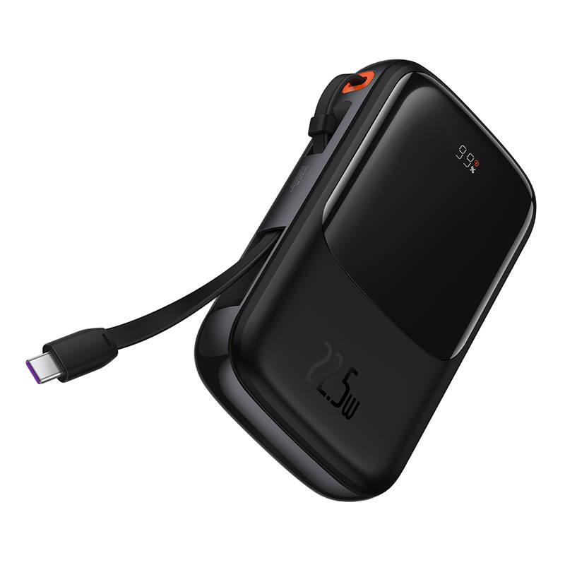 Powerbank Baseus Qpow Pro with USB-C, USB-C, USB Cable, 10000mAh, 22.5W (Black)