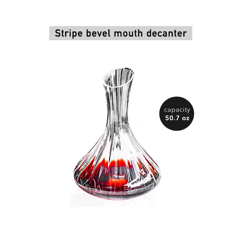 

Графин с полосатым скошенным горлом, хрустальный аэратор для вина, выдуваемый вручную, бессвинцовый хрустальный бокал, уникальный дизайн, подарочные аксессуары для вина