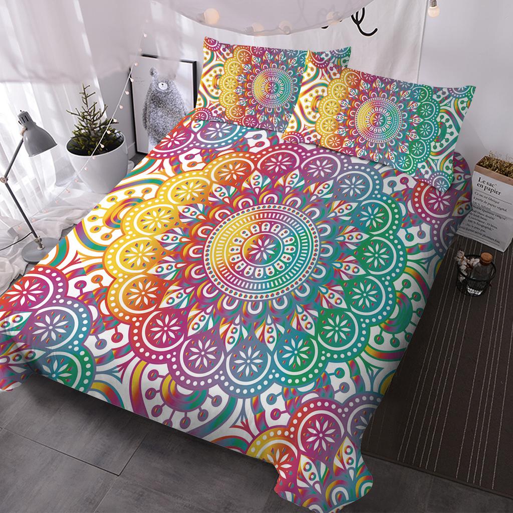 Vintage Mandala Yoga Bettbezug Set King Queen Double Full Twin Einzelgröße Bettwäsche Set