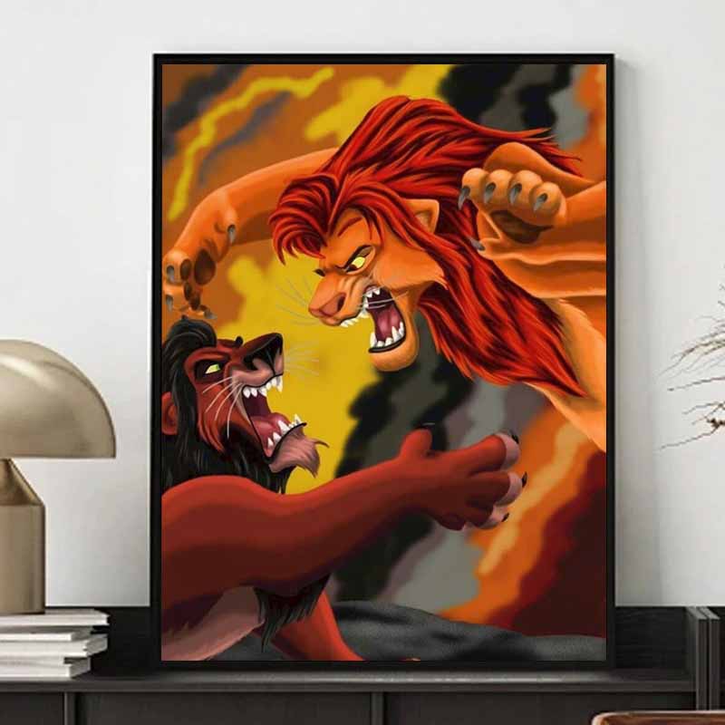 Disney Diamond Painting 5D Diy The Lion King Simba Vs Scar The Ultimate Showdown Art Mosaic Embroidery Decoration Cross Stitch Gift