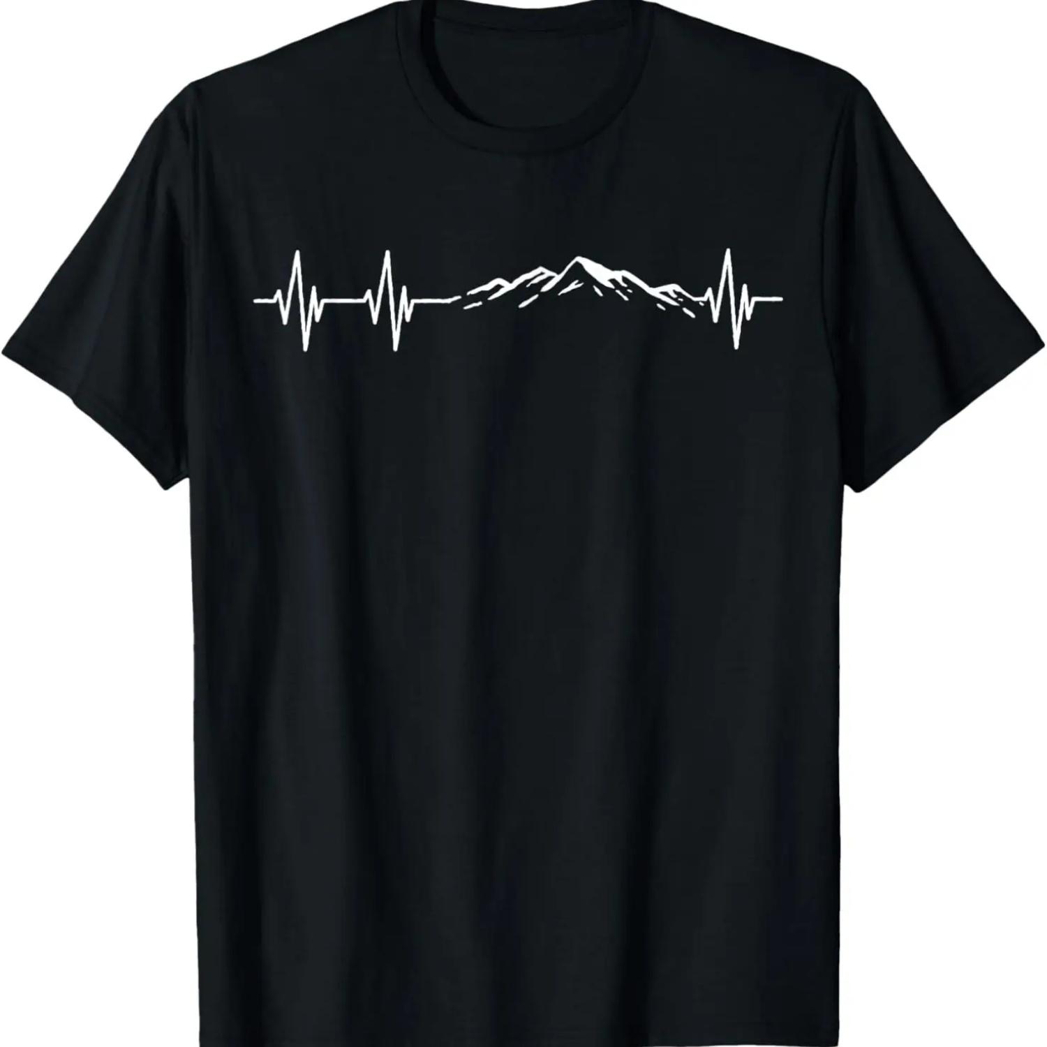 Hiking Nature Hike Hiker Outdoor Funny Hiking Heartbeat T-Shirt S