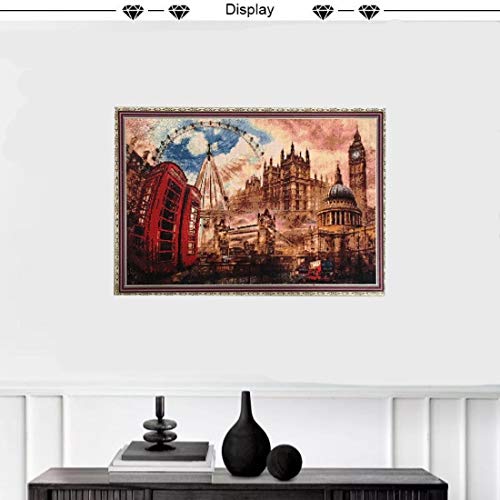AN-diamond art Diamond Art [Frame Print] AN-diamond art Kit Flower Rose A3 Cross Stitch Puzzle Handmade Color Bead Stone Painting Mosaic Art AM-99