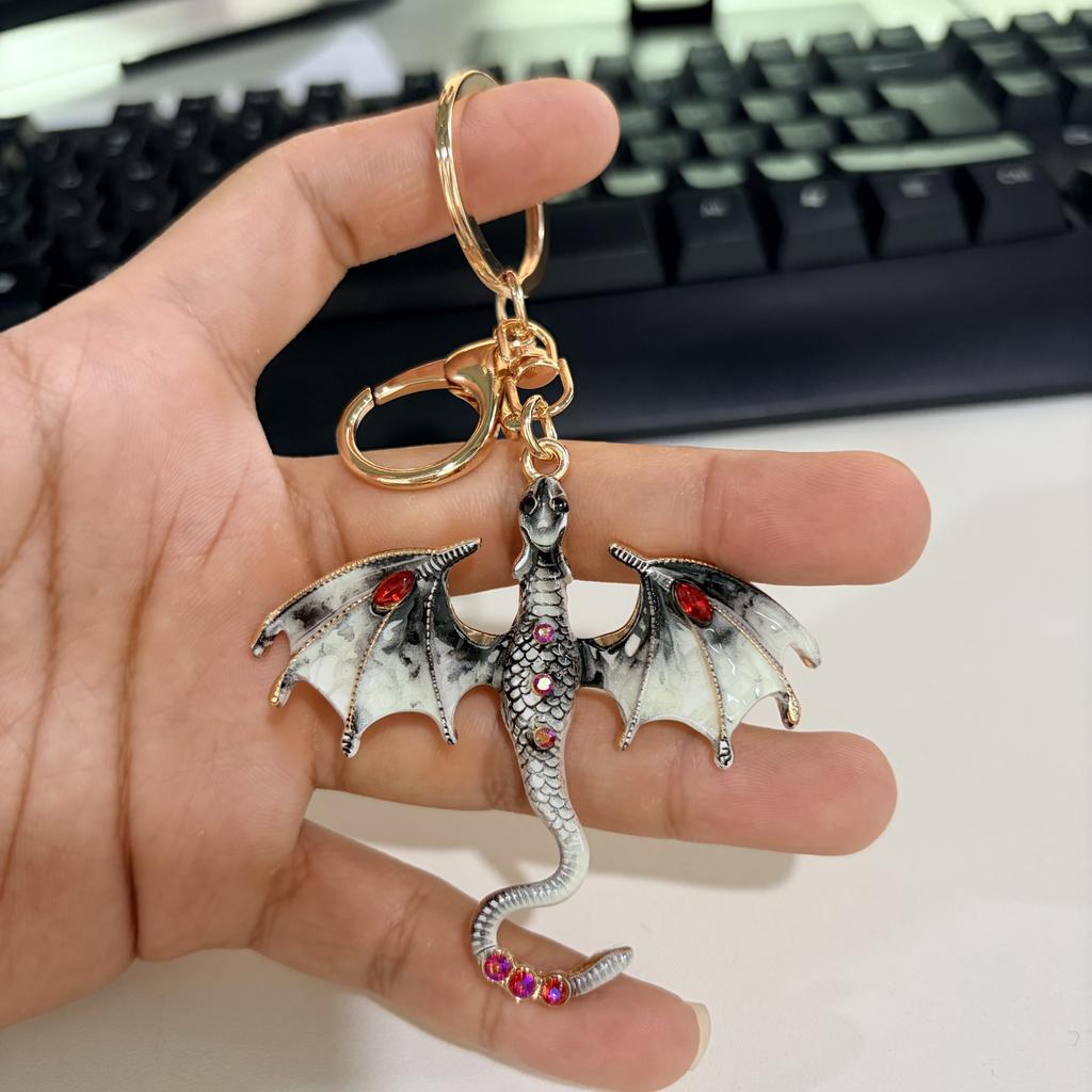 Fantasy Dragon Enamel Set Wyvern Bag Pendant Car Key Accessories Gift Bag Charm