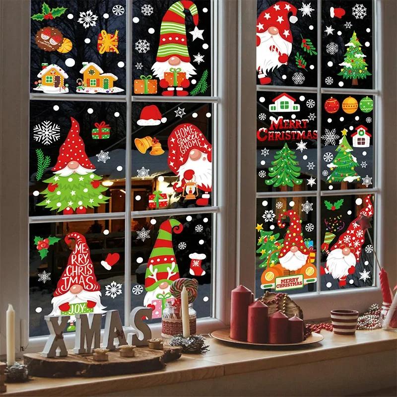 Christmas Dwarf Dwarf Removable Self-sticker PVC Window Sticker Static Sticker Christmas Decoration Party Window Sticker